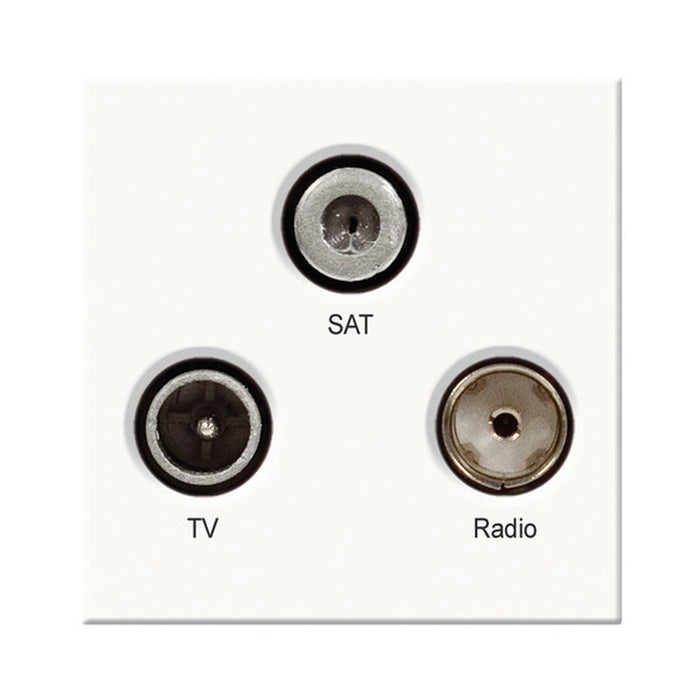 BG Nexus White EMTVFMSATW Triplexed TV/ FM DAB/ SAT TV Outlet Euro Module Satellite