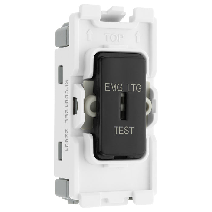 BG Evolve Black RPCDB12EL 2 Way Single Pole Emergency Light Test Secret Key 20 Amp Grid Switch