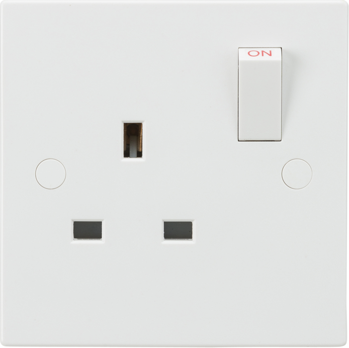 ML Accessories White Square Edge 13A 1G DP Switched Single Socket