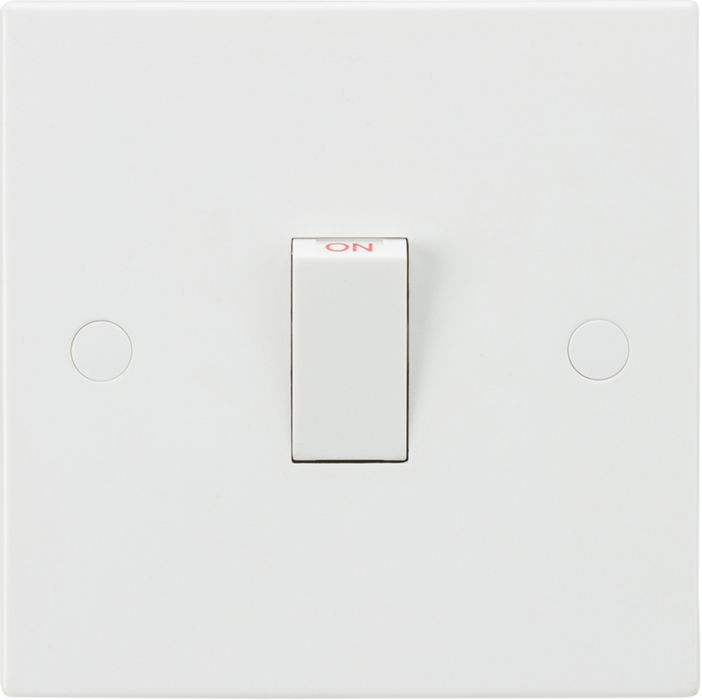 ML Accessories White Square Edge 20A 1G DP Switch