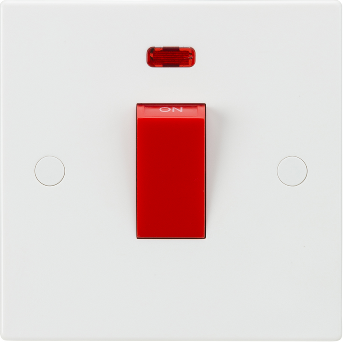 ML Accessories White Square Edge 45A 1G DP Switch with Neon
