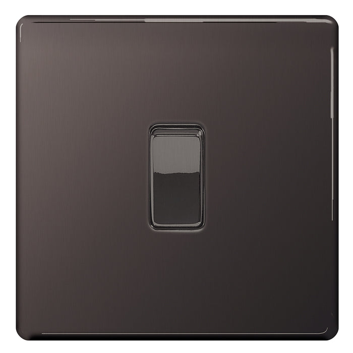 BG Nexus Screwless Flat Plate Black Nickel Intermediate Light Switch FBN13 10Amp