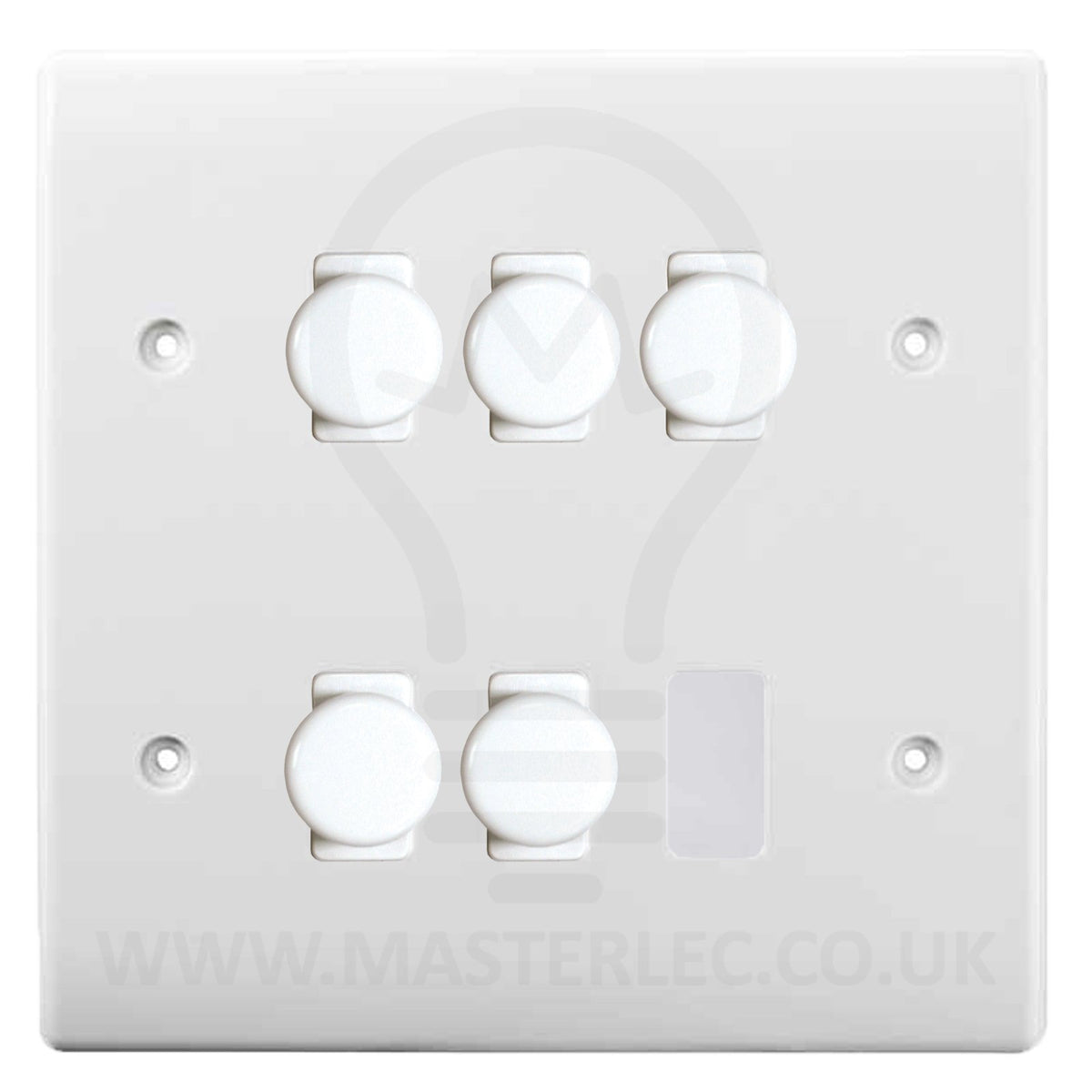 BG White 5 Gang Trailing Edge LED Dimmer Light Switch 2 Way Custom Swi ...