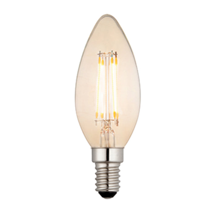 Endon E14 Amber Tinted Glass with LED Filament Inner Candle Light Bulb 93027