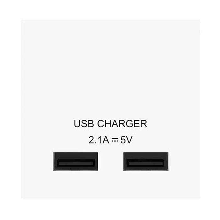 BG Nexus White EMUSBW Dual 2 Gang USB Charger (2A) Euro Module Socket