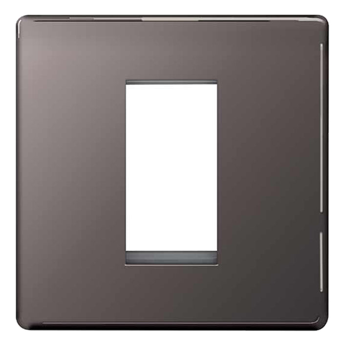 BG Nexus Screwless Flat Plate Black Nickel 1 Gang Euro module Faceplate FBNEMS1