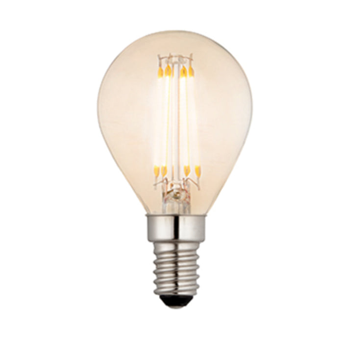 Endon E14 Amber Tinted Glass with LED Filament Inner Golf Light Bulb 93026