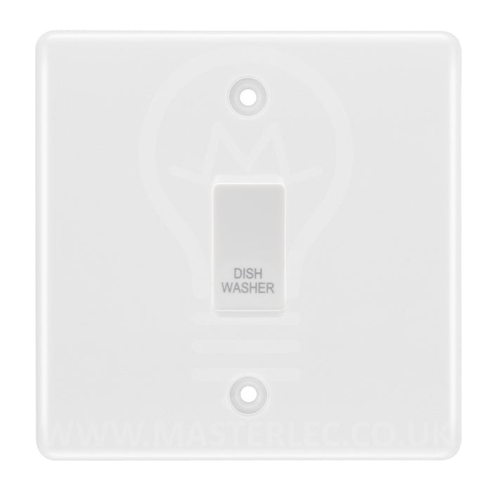 BG White Moulded 1 Gang Custom Labelled Appliance Grid Switch