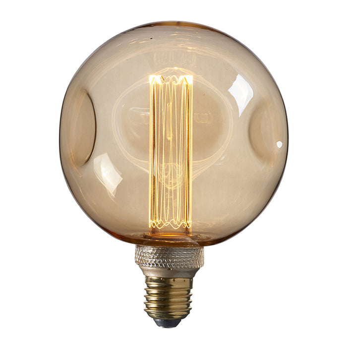 Endon 97175 Dimple E27 LED Lamp Amber Tinted Dimpled Glass