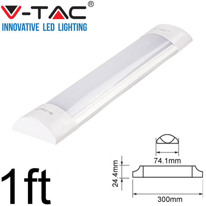 1ft V-TAC 10W LED Batten Tube Light Slim Fitting White 6400K 661 VT-8-10