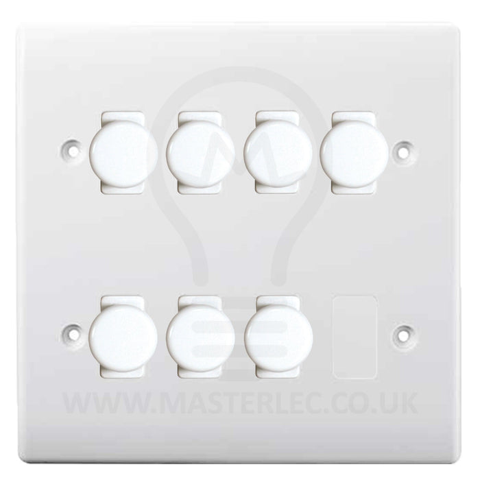 BG White 7 Gang Trailing Edge LED Dimmer Light Switch 2 Way Custom Switch