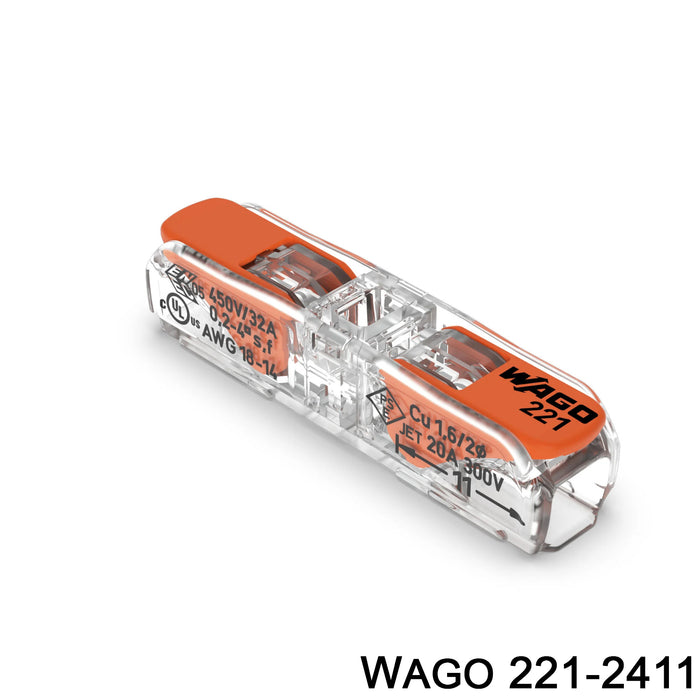 Wago 221-2411 Inline Compact Splicing Connector With Lever Lock 4mm