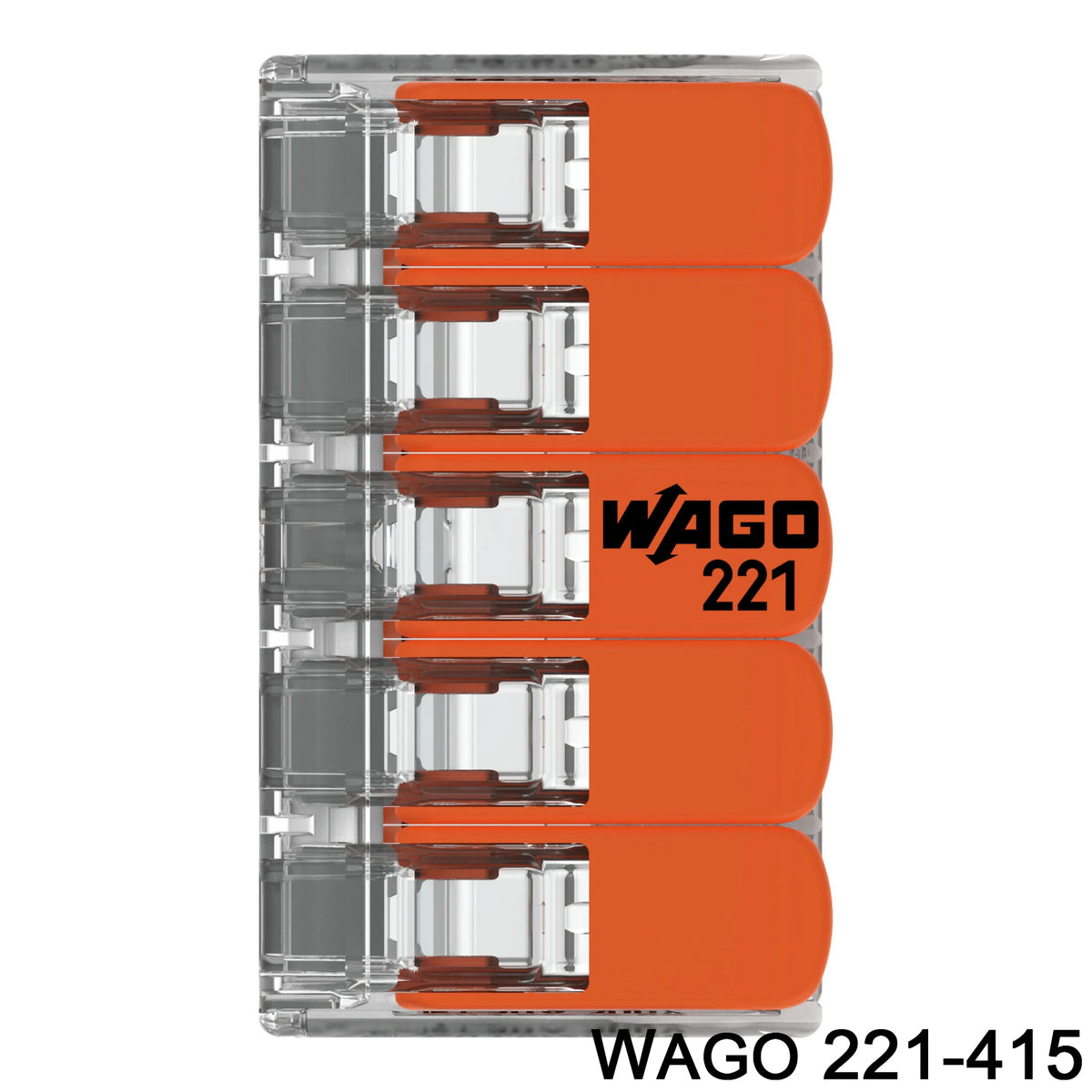Wago 221-415 5 Pole Terminal Block Compact Splicing Connector With Lev ...