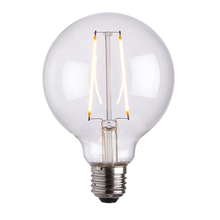 Endon E27 Clear Glass LED Filament Globe Light Bulb 95mm dia 77108