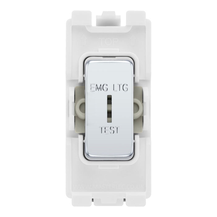 BG RPC12EL Polished Chrome 2 Way Single Pole Emergency Light Test Secret Key 20 Amp Grid Switch