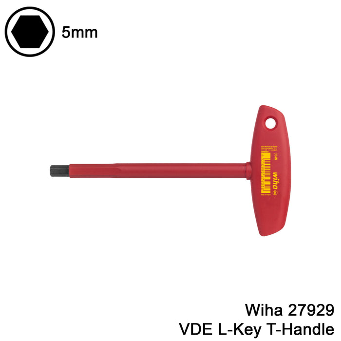 Wiha 27929 5mm Hex Screwdriver With T-Handle VDE Electric Allen Screws Nut 150mm