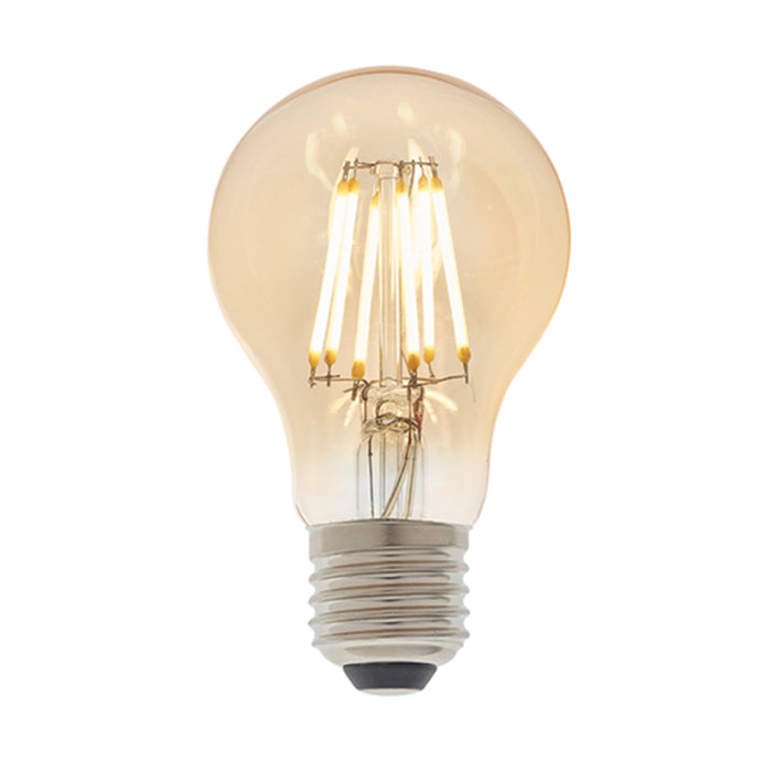 Endon E27 Amber Tinted Glass with LED Filament Inner Light Bulb GLS Dimmable 93028