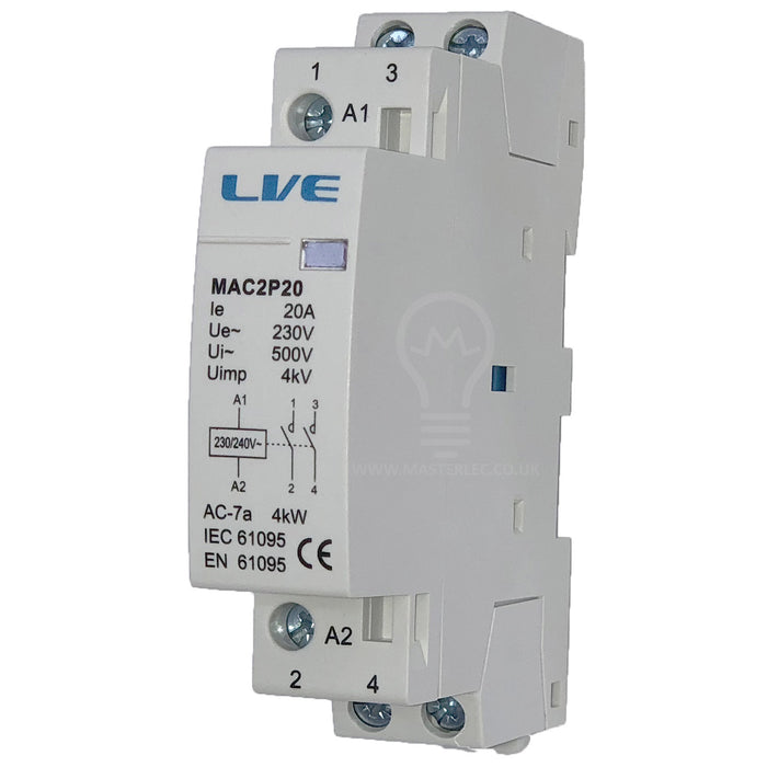 Live Electrical MAC2P20 20 Amp 2 Pole Contactor
