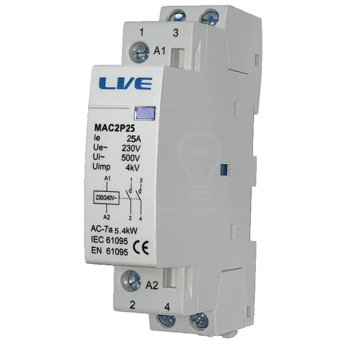 Live Electrical MAC2P25 25 Amp 2 Pole Contactor