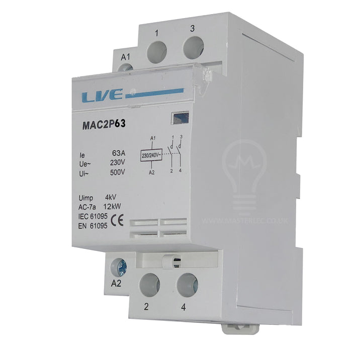 Live Electrical MAC2P63 63 Amp 2 Pole Contactor