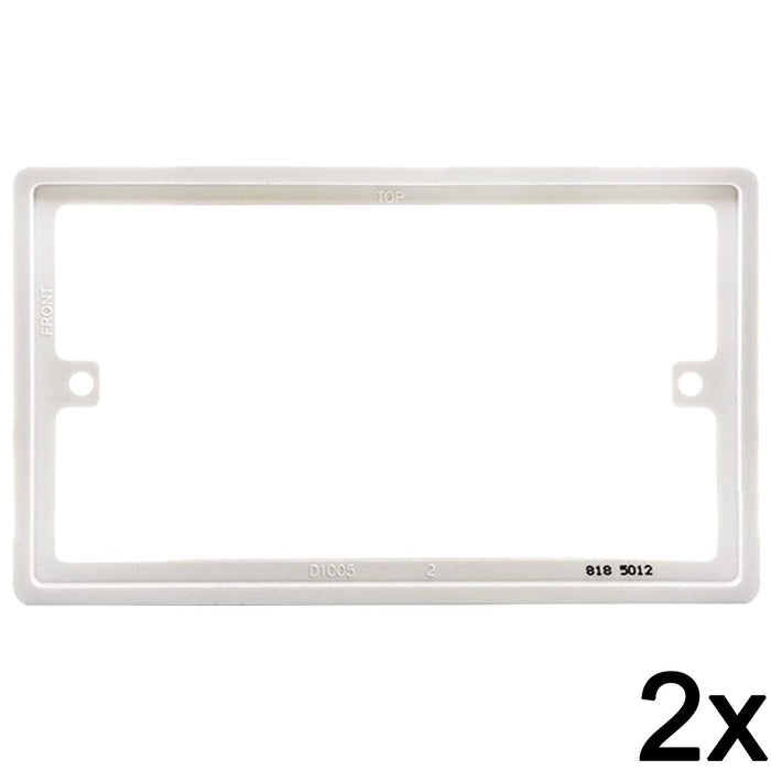 2x BG Nexus 818 White 2 Gang Double 10mm Depth Rectangular Spacer Fram ...