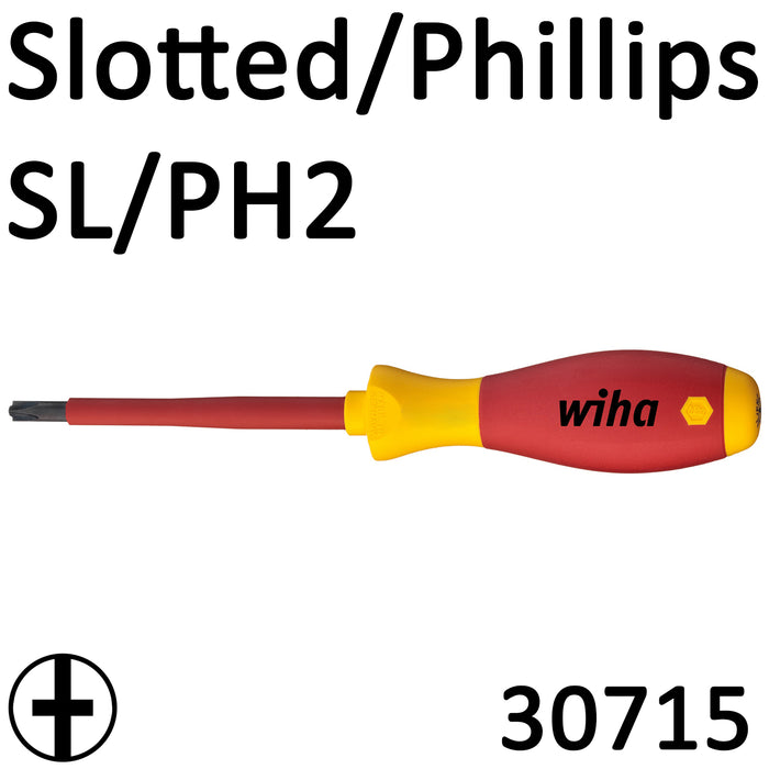 Wiha VDE Screwdriver SoftFinish Slotted/Phillips SL/PH2 30715