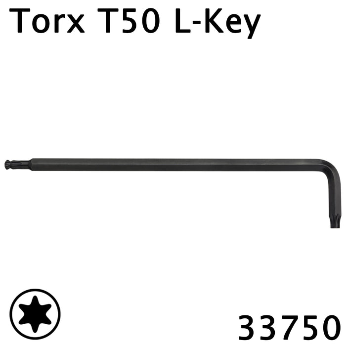 Wiha 33750 L-Key ProStar Torx T50 Black Oxidised Hex Ball End 232mm