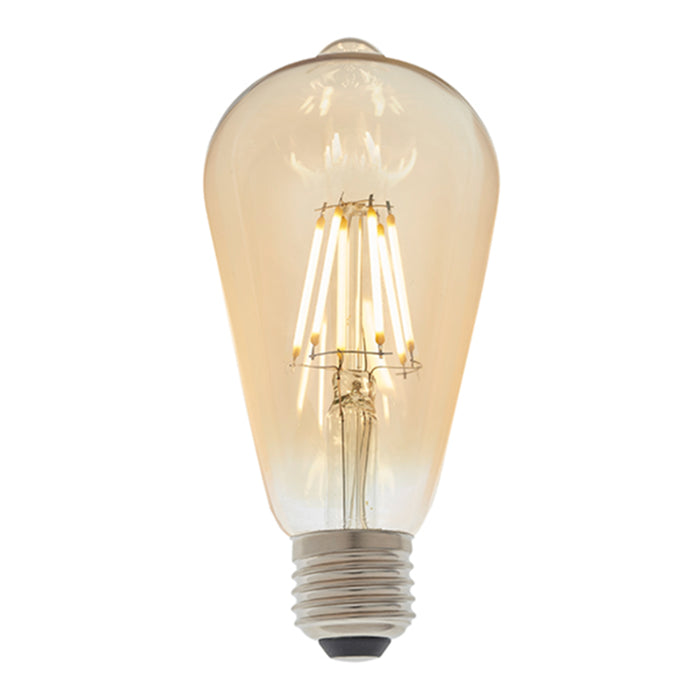 Endon E27 Amber Tinted Glass with LED Filament Pear Light Bulb 93032