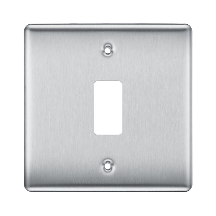 BG RNBS1 Brushed Steel 1 Gang Front Cover Plate
