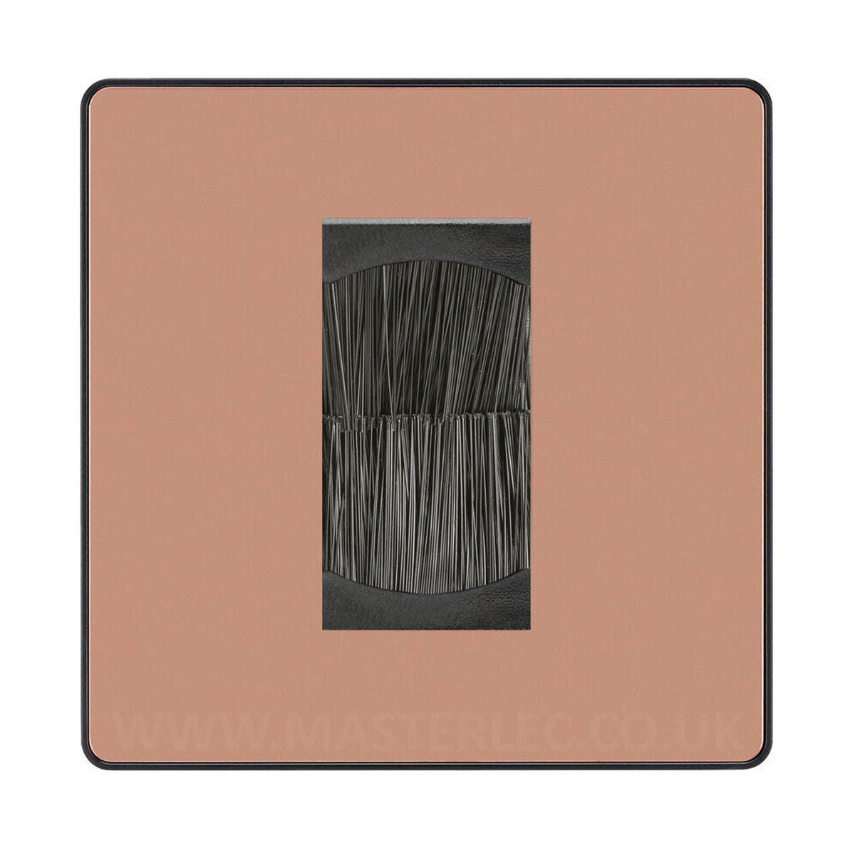BG Screwless Black Nickel Single 1 Gang Brush Cable Entry Wall Plate W