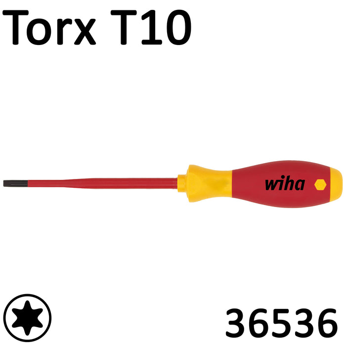 Wiha VDE slimFix Screwdriver SoftFinish Torx T10 36536