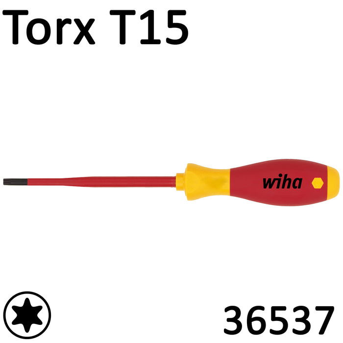 Wiha VDE slimFix Screwdriver SoftFinish Torx T15 36537