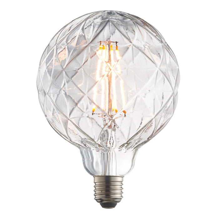 Endon Groove Clear Glass Light Bulb E27 LED Filament 100mm dia 80184