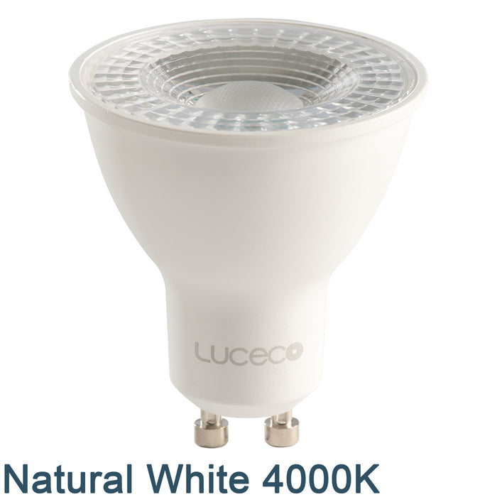 Luceco LGDN5W37P GU10 5W Natural White 4000K LED Dimmable Bulb