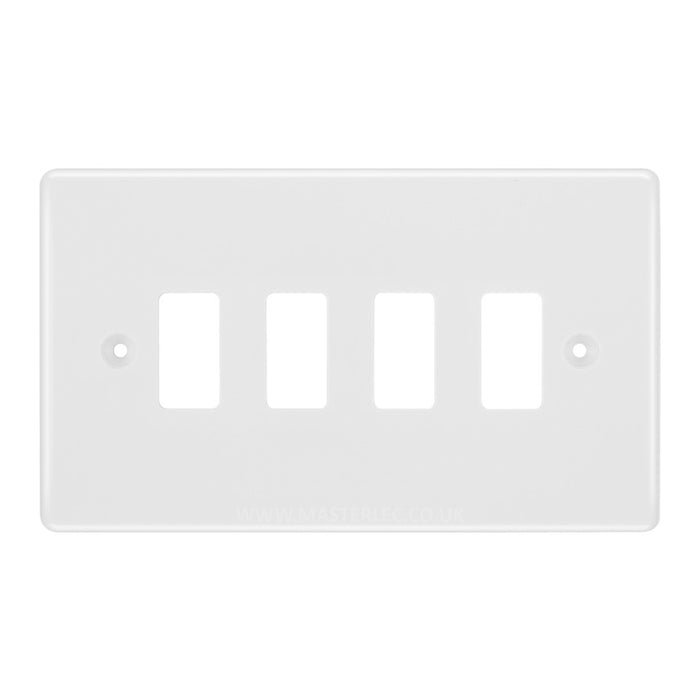 BG Nexus R84 White 4 Gang Front Cover Plate — Masterlec