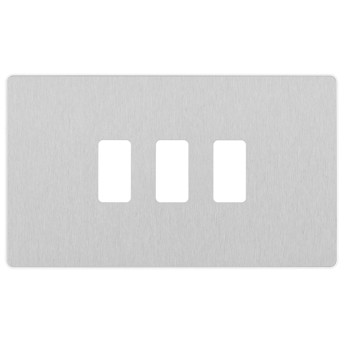 BG Evolve Brushed Steel RPCDBS3W 3 Gang Front Cover Plate — Masterlec