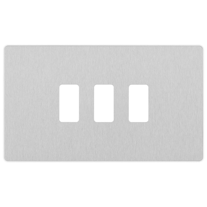 BG Evolve Brushed Steel RPCDBS3W 3 Gang Front Cover Plate