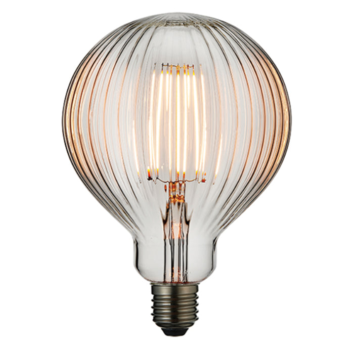 Endon Ribb E27 Clear Glass Light Bulb LED Filament 125mm dia 80632