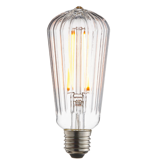 Endon Ribb Pear E27 Clear Glass Light Bulb LED Filament 80180