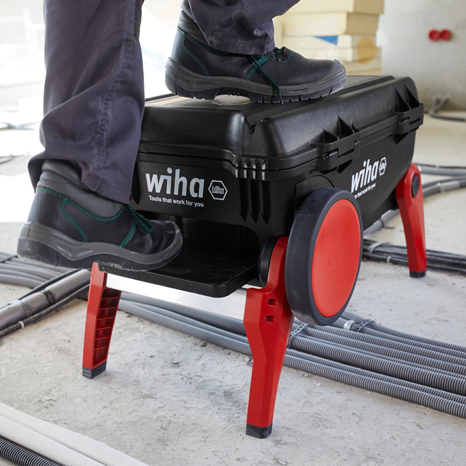 Wiha XXL 3 Empty Tool Case with Wheels Large Robust Wheeled Tool Stora ...