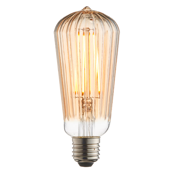 Endon Ribb Pear E27 Amber Tinted Glass Light Bulb LED Filament 80181