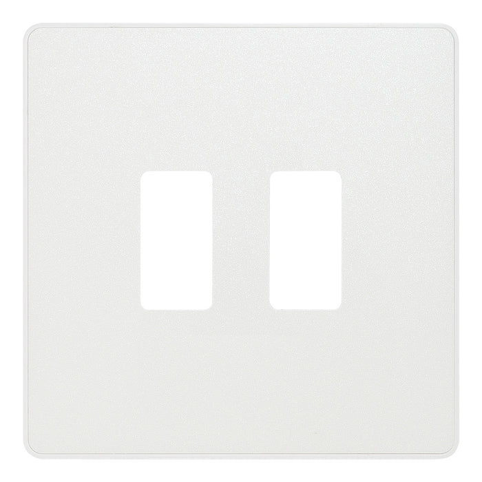 BG Evolve Pearlescent White RPCDCL2W 2 Gang Front Cover Plate