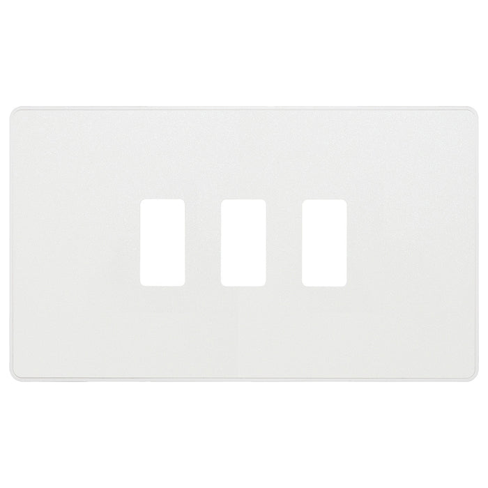 BG Evolve Pearlescent White RPCDCL3W 3 Gang Front Cover Plate