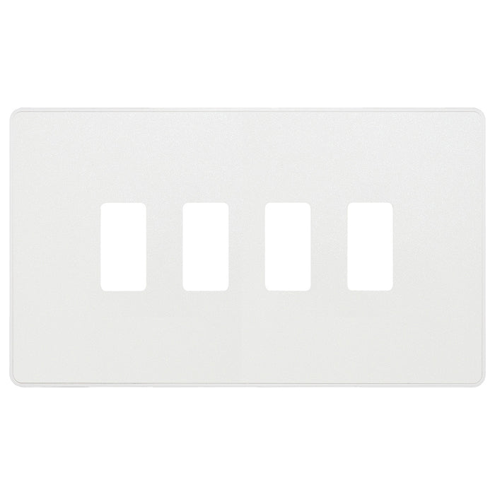 BG Evolve Pearlescent White RPCDCL4W 4 Gang Front Cover Plate