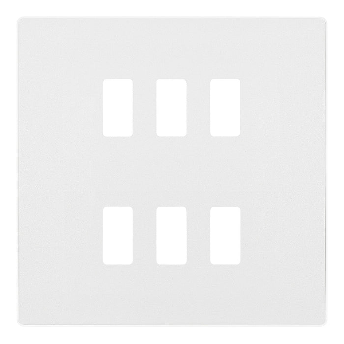 BG Evolve Pearlescent White RPCDCL6W 6 Gang Front Cover Plate