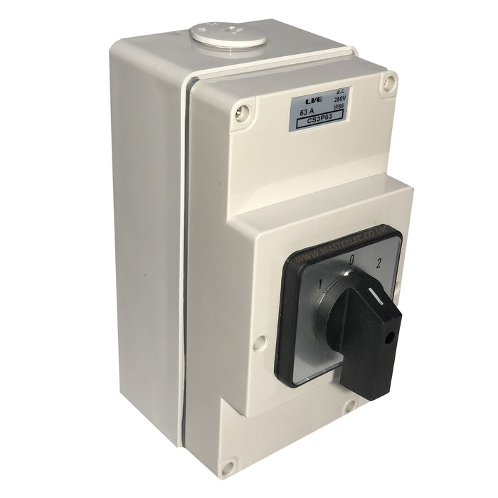 Ip66 Rope Switch Live CS3P63 IP66 Enclosed Changeover Switch 63 Amp 3 Pole Surface Moun ...
