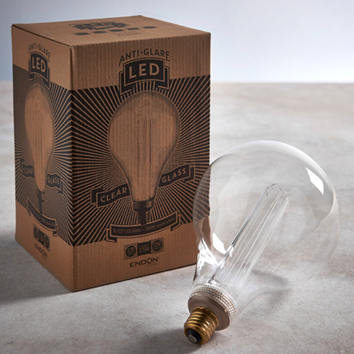 Endon XL E27 LED Globe Clear Glass Light Bulb 148mm dia 77112