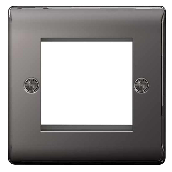 BG Nexus Black Nickel 2 Gang Euro module Faceplate NBNEMS2 — Masterlec