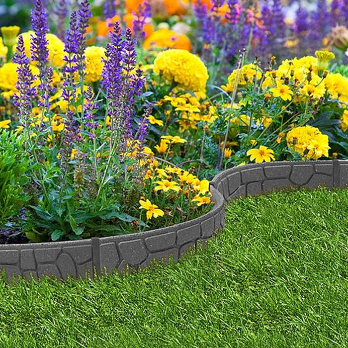 Primeur Grey Flexi Curve Lawn Edging 1.2m Rockwall Border