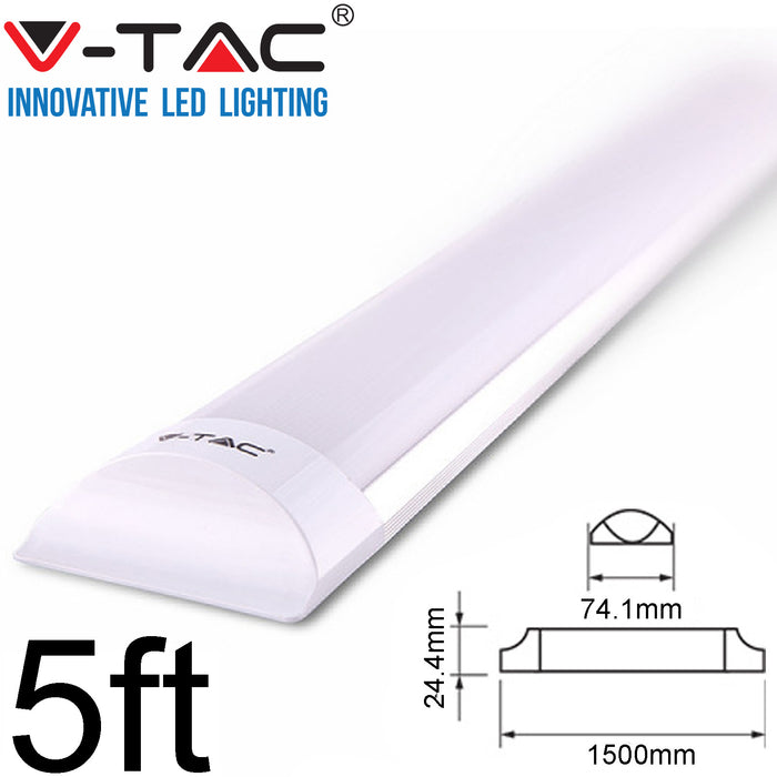 5ft V-TAC 50W LED Batten Tube Light Slim Fitting White 6400K 669 VT-8-50